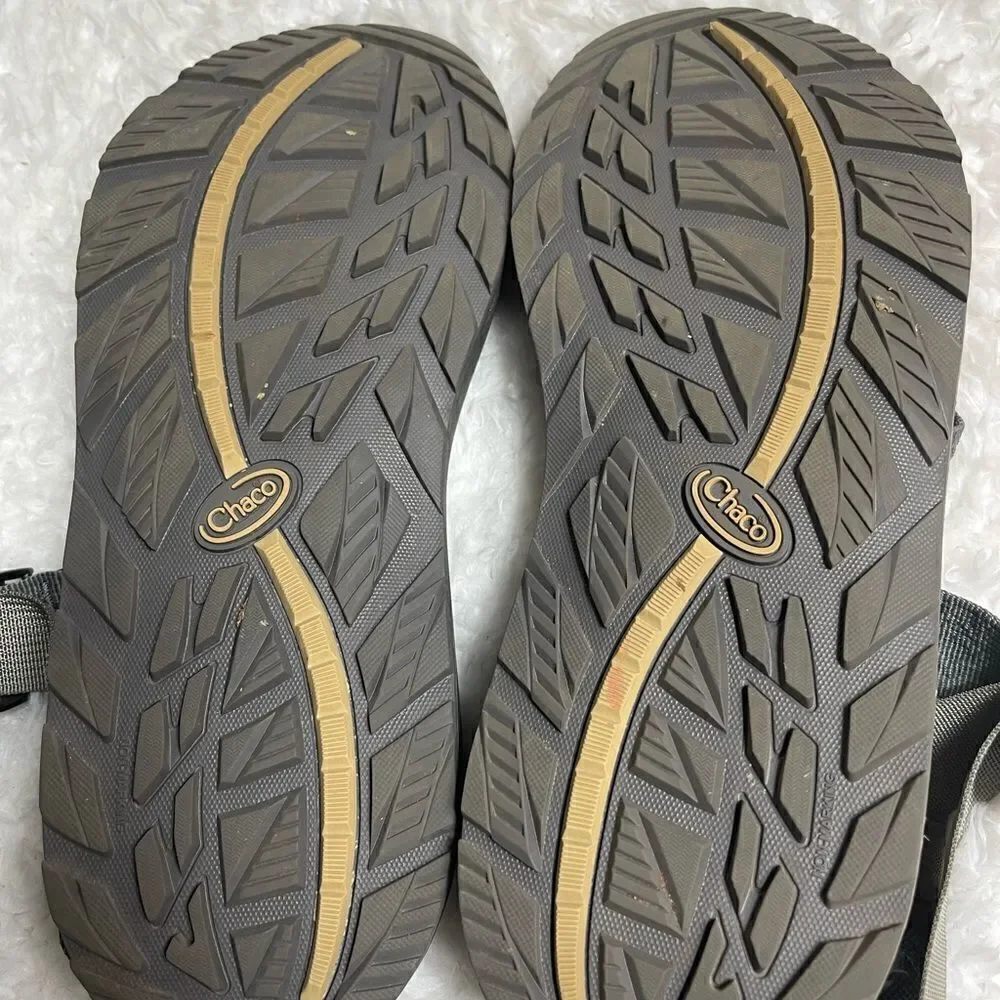 Men Chaco gray and khaki ZCloud straps sandals size 12